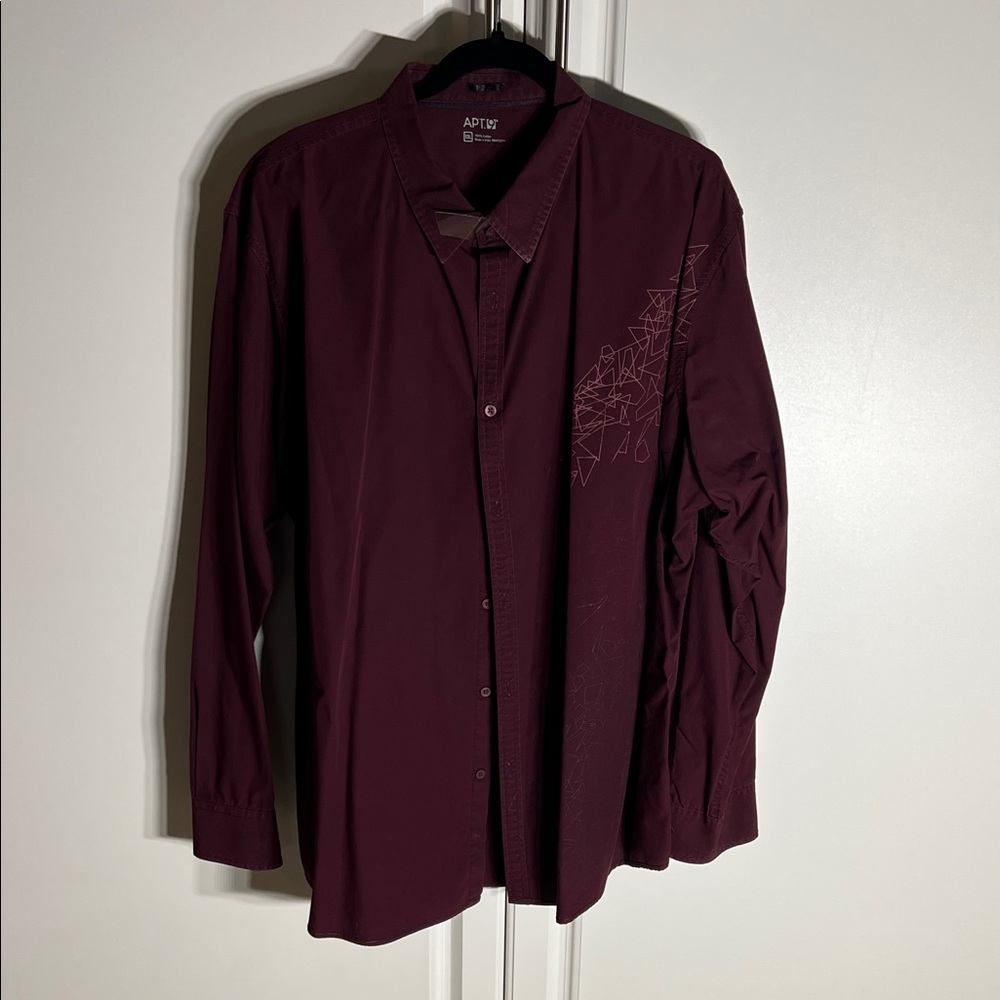 Apt. 9 Men's Dark Red Geometric Shirt